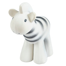 Zebra natural rubber baby rattle and bath toy