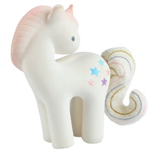 cotton candy unicorn rubber baby teether and rattle toy