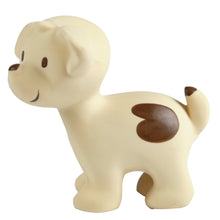 puppy natural rubber baby rattle and bath toy