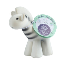 Zebra natural rubber baby rattle and bath toy