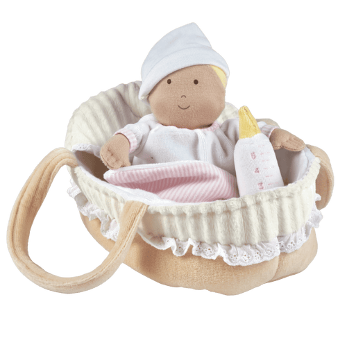 Grace - Baby Soft Doll with Carry Cot and Blanket