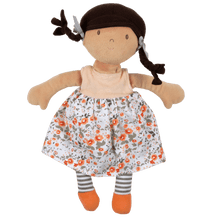 Aleah Black Hair Doll - In Peach andFlower Printed Dress with Heat Pack