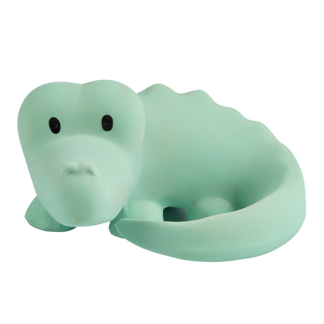 Crocodile natural rubber baby teether rattle and bath toy