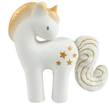 Shining stars unicorn natural rubber baby rattle toy