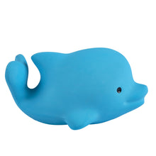 Dolphin natural rubber baby teether rattle and bath toy