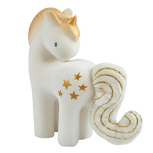 Shining stars unicorn natural rubber baby rattle toy