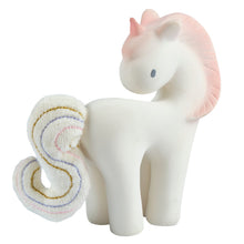 cotton candy unicorn rubber baby teether and rattle toy