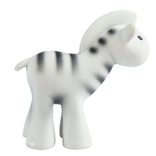 Zebra natural rubber baby rattle and bath toy