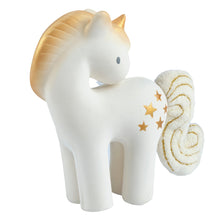 Shining stars unicorn natural rubber baby rattle toy