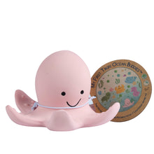 Octopus natural rubber baby teether rattle and bath toy