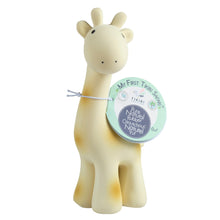 Giraffe natural baby teether rattle and bath toy